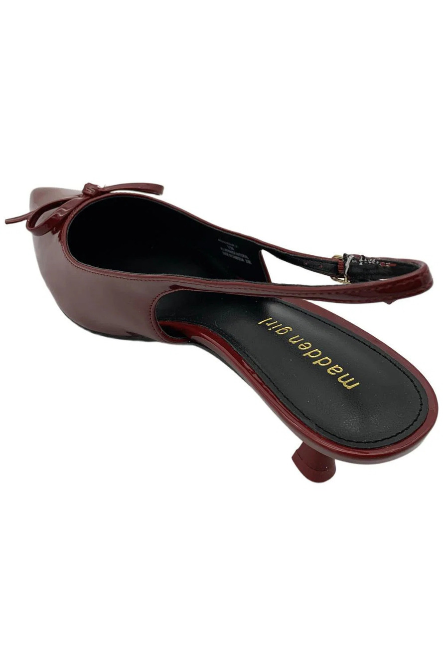 Madden Girl Women's Vogue Pointed Toe Slingback Kitten Heel Cherry - Medium - Picture 3 of 3
